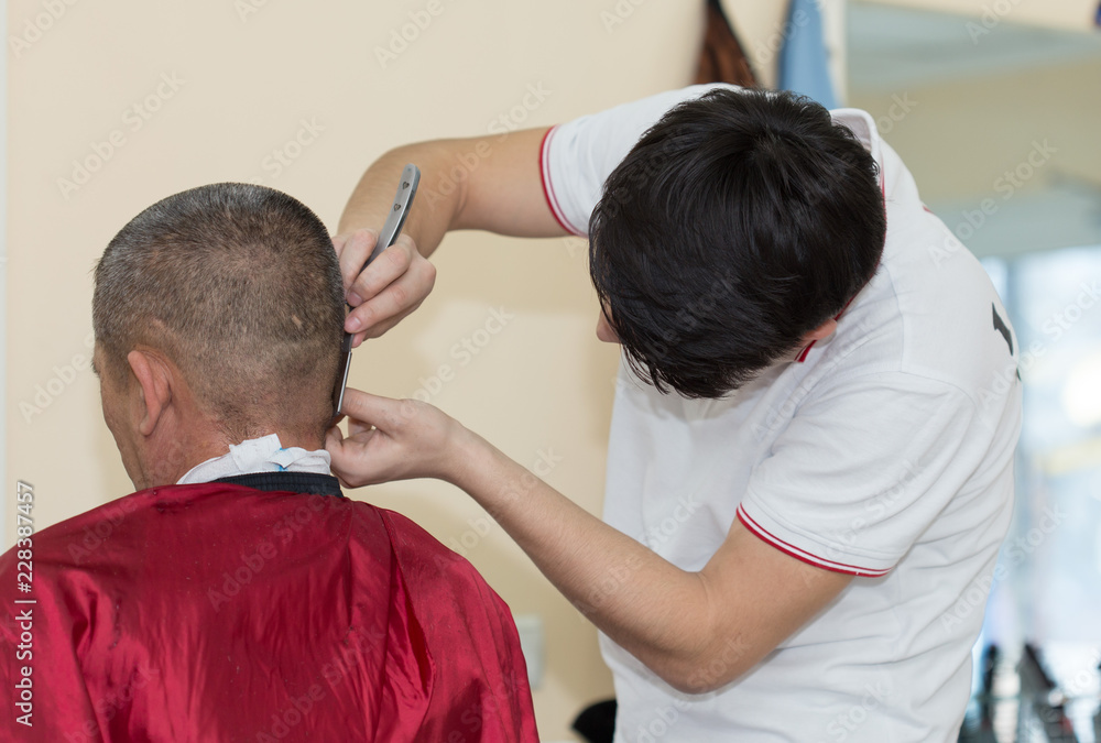 man shaves edging man shaves edging