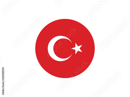 Round Turkish Flag vector design
