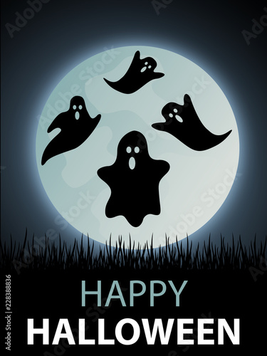 Halloween Geister Grußkarte (Happy Halloween)