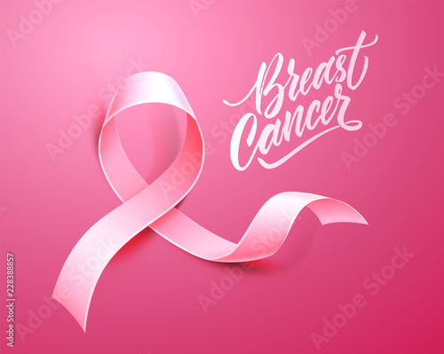 Vector breast cancer awareness poster pink ribbon