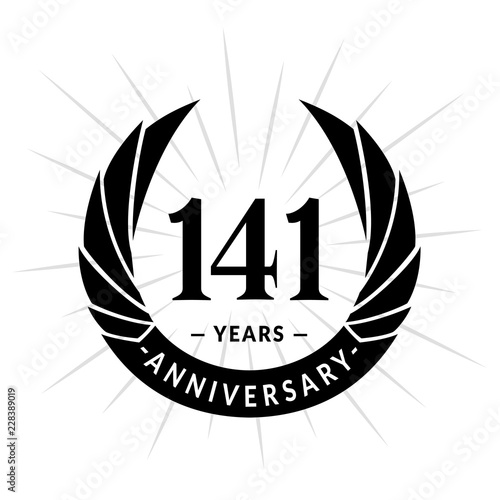 141 years anniversary. Elegant anniversary design. 141 years logo.