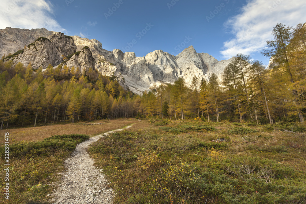 Hiking path in Savinja Kamnik Alps, Slovenia Hiking path in Savinja Kamnik Alps, Slovenia