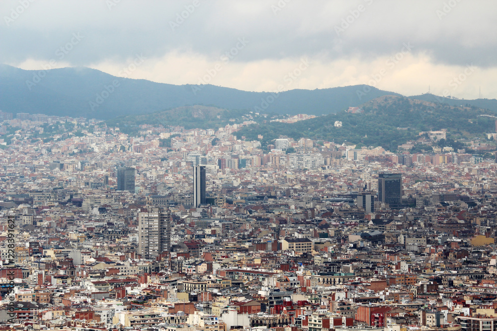 The view of Barcelona from Montjuic fort