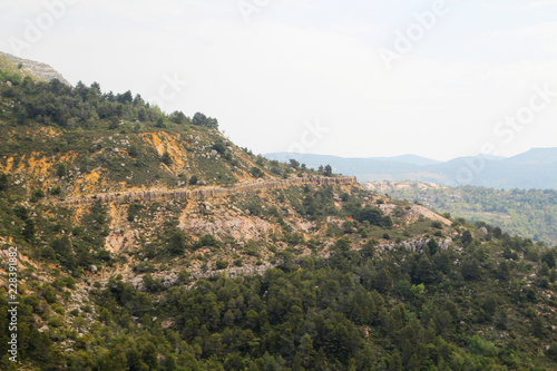 A mountain terrain of Siurana in Priorat, Spain