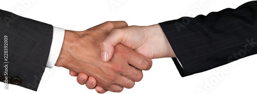 Closeup of Two Business People Shaking Hands