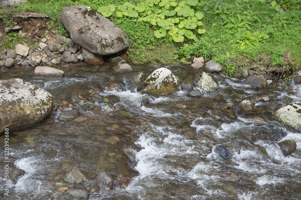 Beautiful place at source of the river in the mountains. mountain river in resort sairme Beautiful place at source of the river in the mountains. mountain river in resort sairme
