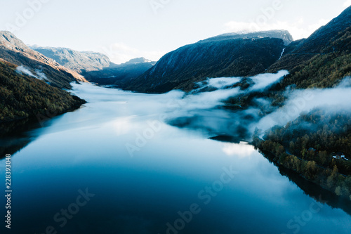 Misty Fjords, roads, ad mountains in Norway 