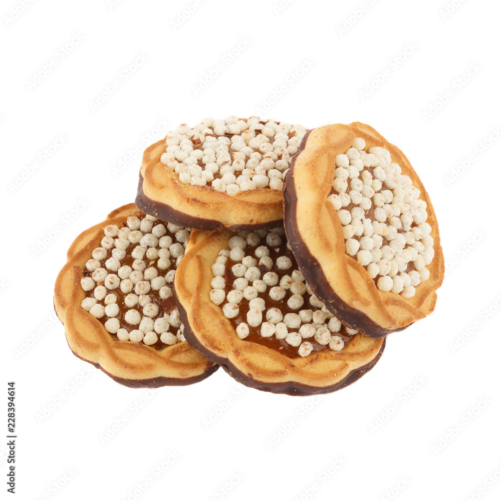 Assortment of different cookies, isolated on white