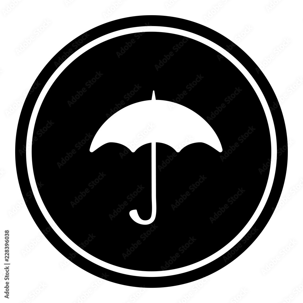 Umbrella sign icon vector illustration on black background