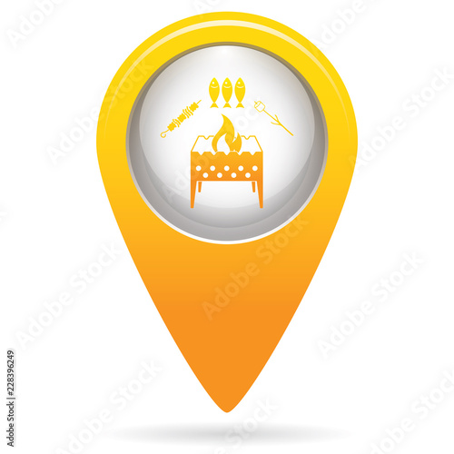 Brazier zephyr, kebab and fish icon