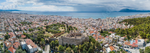 Фотография Aerial drone photo of famous town and castle of Patras, Peloponnese, Greece