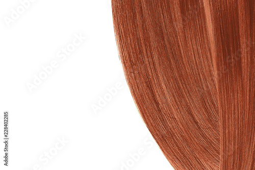 Henna hair  isolated on white background. Flat lay and copy space