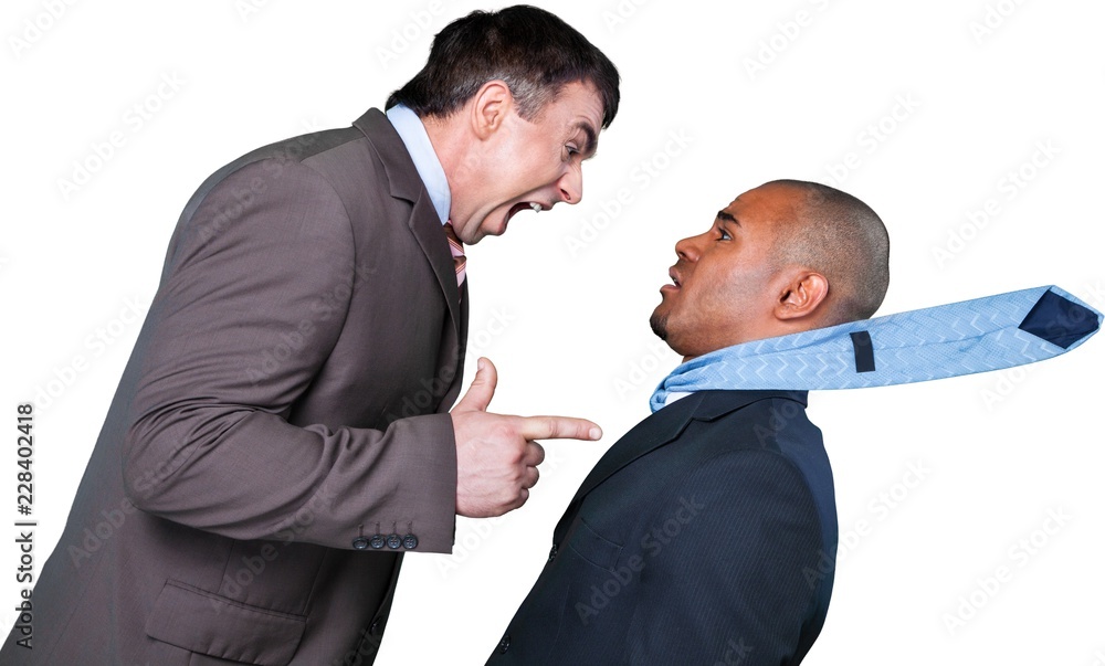 Businessman yeling at another businessman Businessman yeling at another businessman