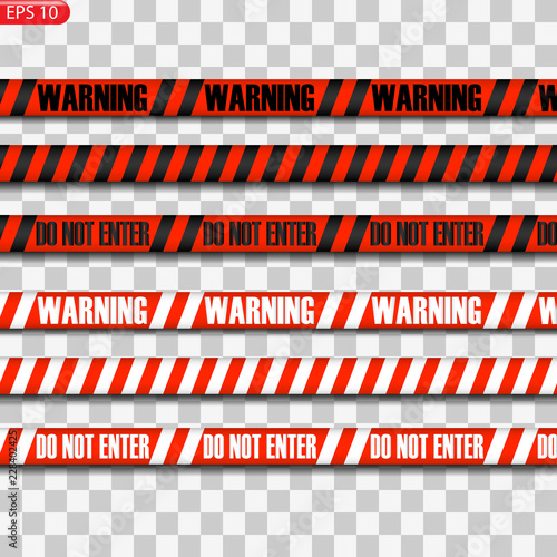 Black and red caution lines