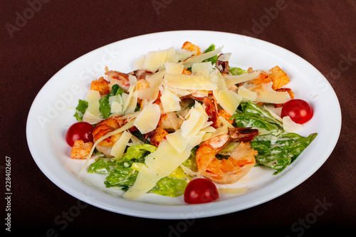 Caesar salad with prawn
