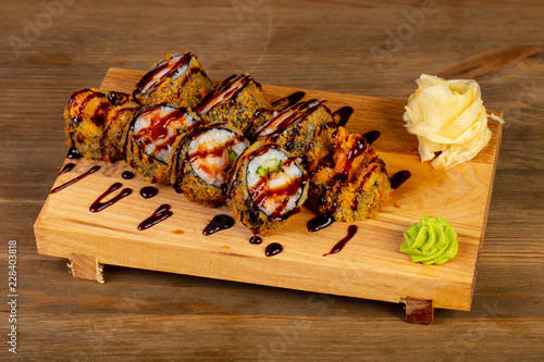 Japanese roll with prawn photo