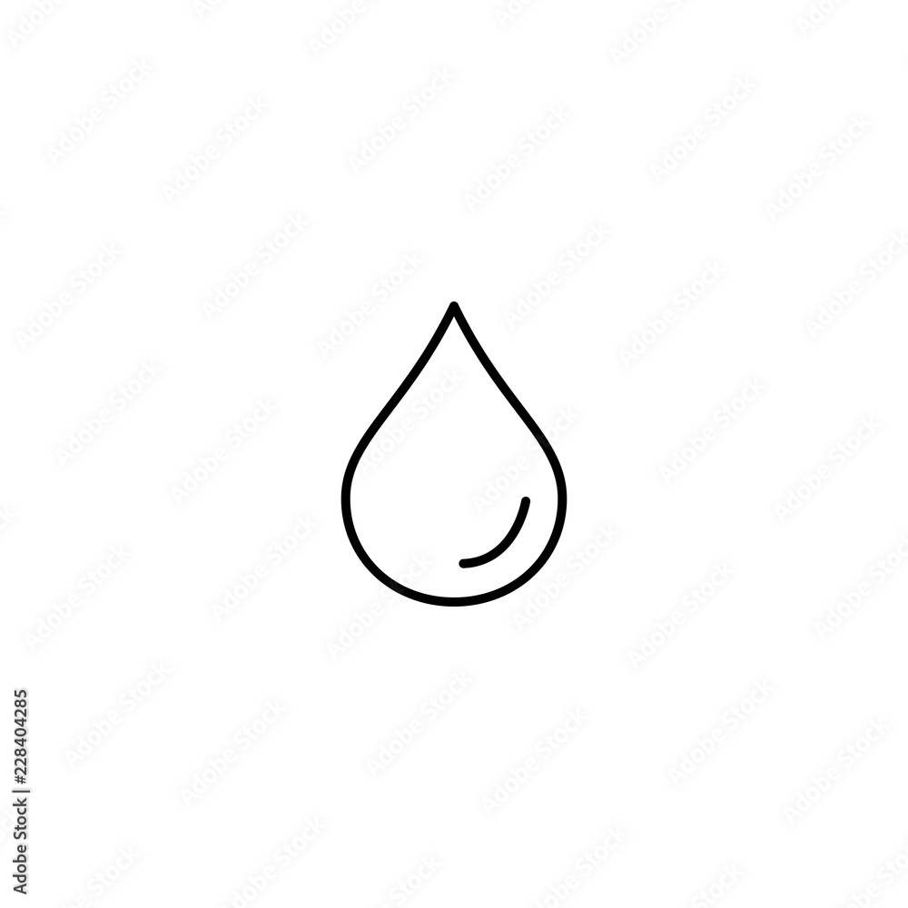 Fototapeta premium water drop line black icon on white background