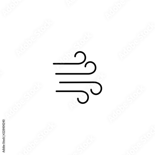 blowing air wave line black icon on white background