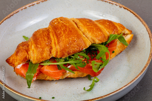 Croissant with salmon