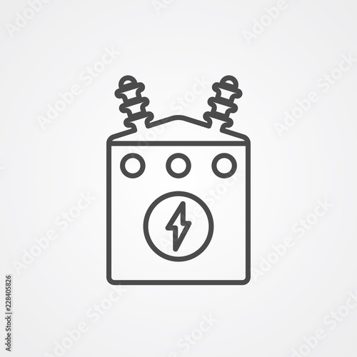 Electric transformer vector icon sign symbol