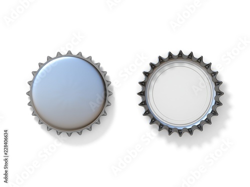 Obraz na plátně Silver bottle caps 3D