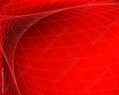 Geometric structure. Network in red space. Abstract technology banner