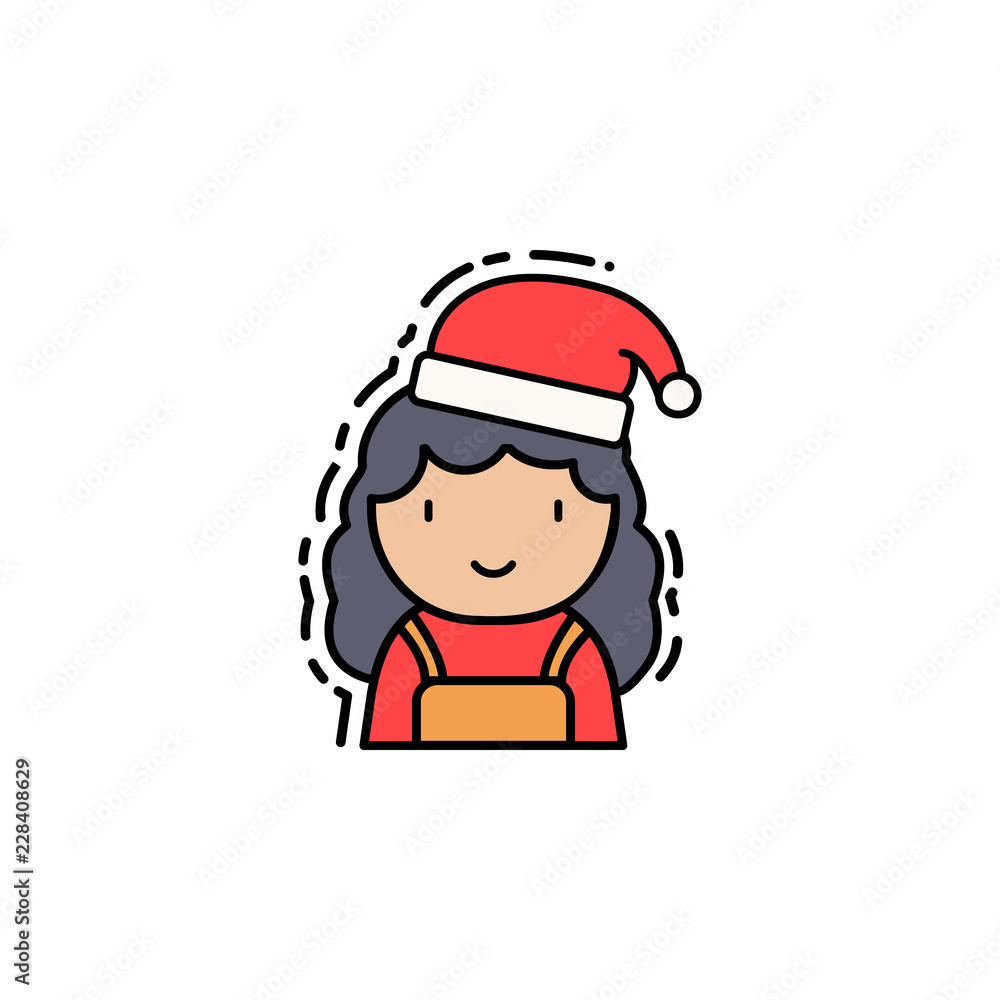 Girl christmas colored icon. Element of new year avatars icon for mobile concept and web apps. Colored Girl christmas icon can be used for web and mobile Girl christmas colored icon. Element of new year avatars icon for mobile concept and web apps. Colored Girl christmas icon can be used for web and mobile