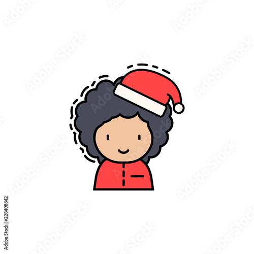 Girl christmas colored icon. Element of new year avatars icon for mobile concept and web apps. Colored Girl christmas icon can be used for web and mobile