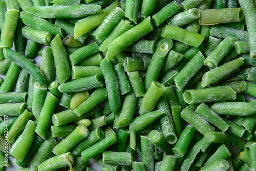 Frozen green beans, top view