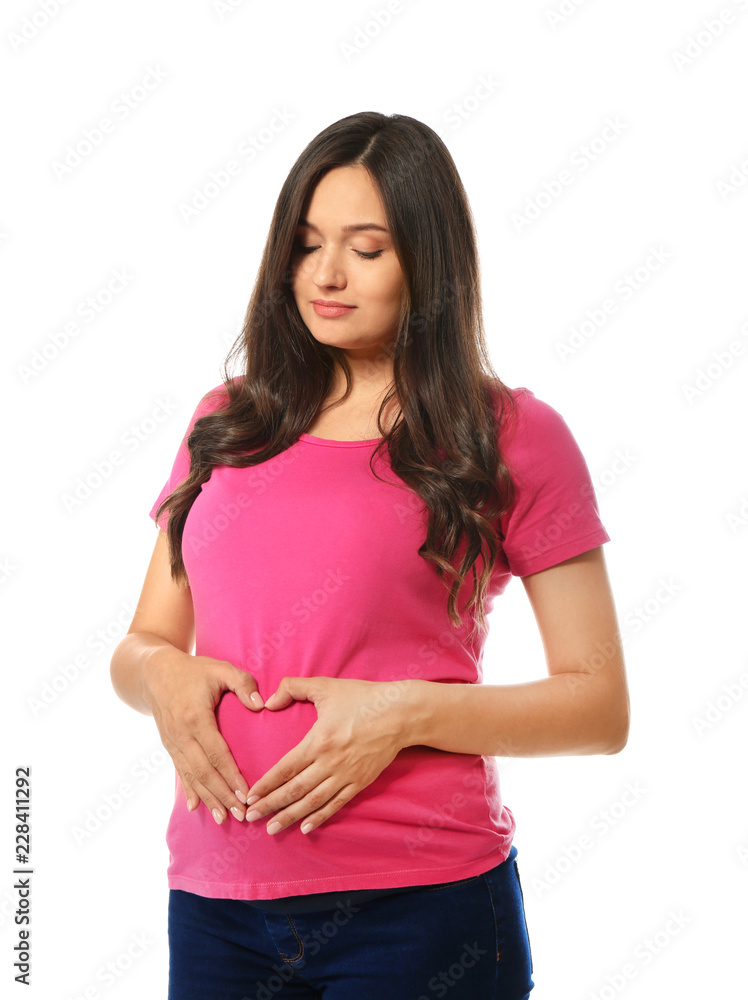 Beautiful pregnant woman on white background Beautiful pregnant woman on white background