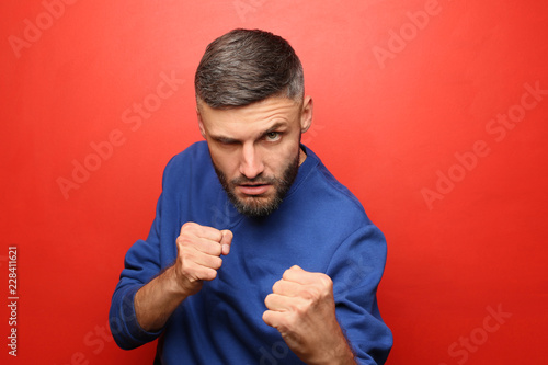 Portrait of aggressive man ...