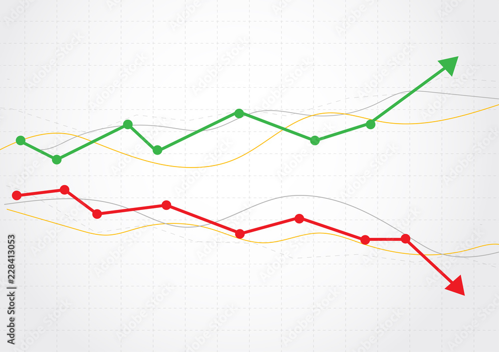 Business candle stick graph chart of stock market investment trading on white background design. Bullish point, Trend of graph. Vector illustration