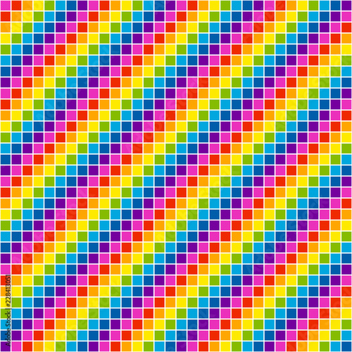 Pixel Rainbow Mosaic Tile, EPS8 Vector
