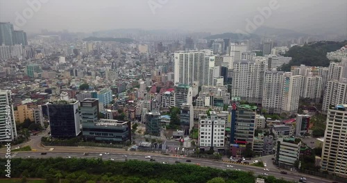 Aerial Near the Han River, Seoul, South Korea photo