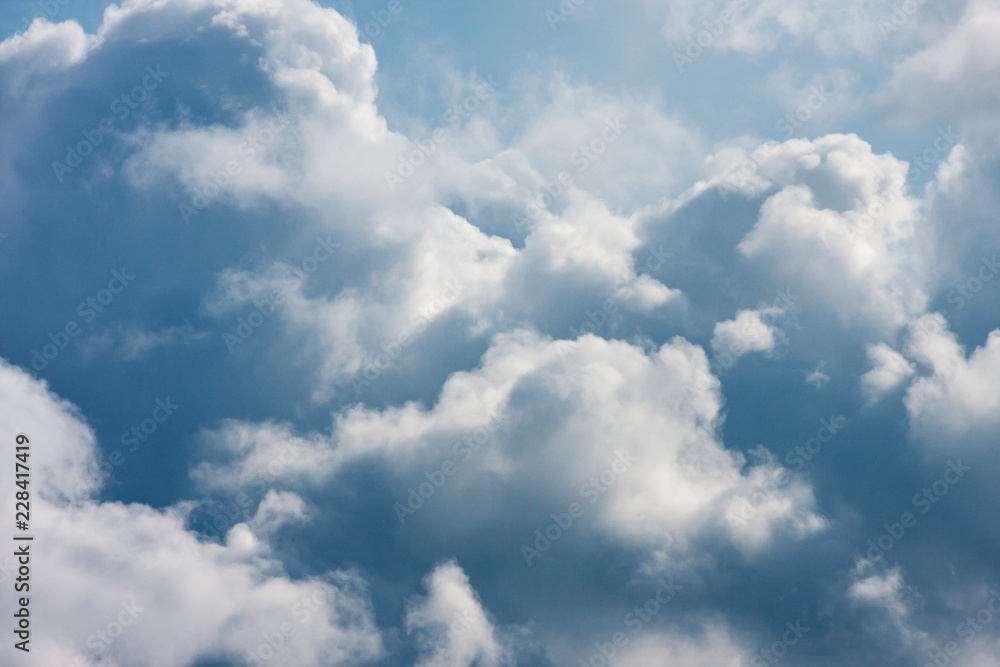 Blue sky with fluffy clouds Stock Photo Adobe Stock