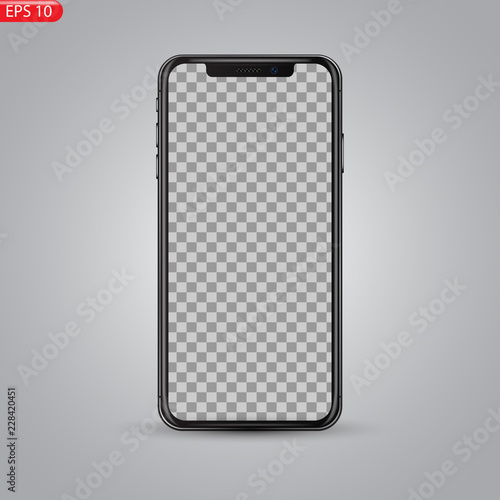 New High Detailed Realistic Smartphone similar to iphone Isolated on white Background