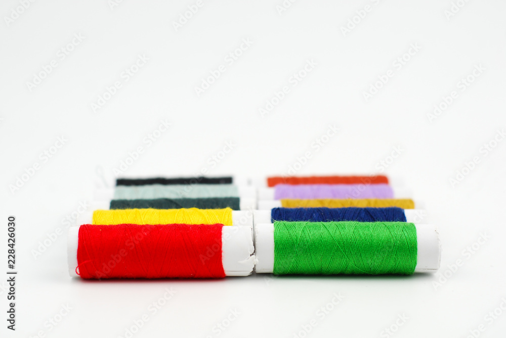 spools of thread isolated on white background spools of thread isolated on white background