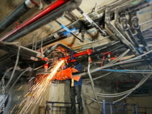 blurred image of Technician working on Site