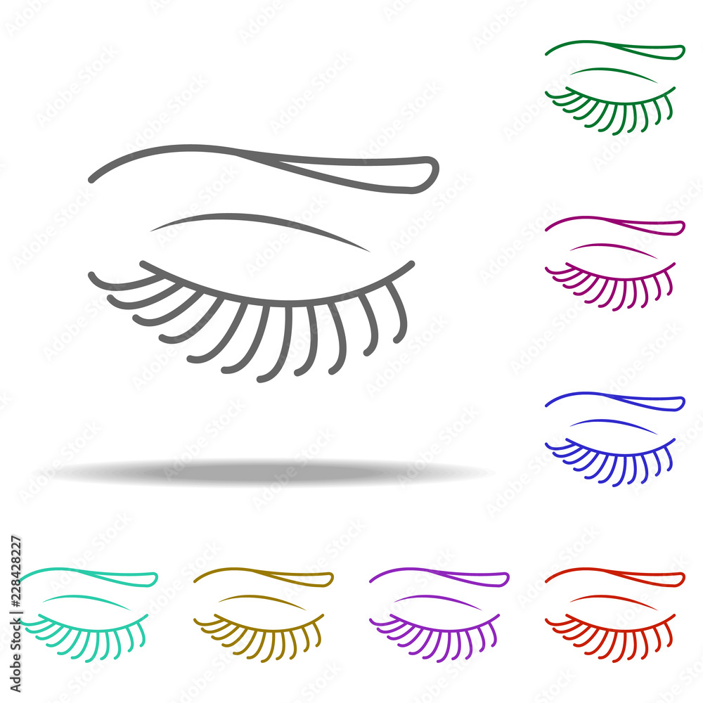 Fototapeta premium eyelashes icon. Elements of Beauty, make up, cosmetics in multi color style icons. Simple icon for websites, web design, mobile app, info graphics