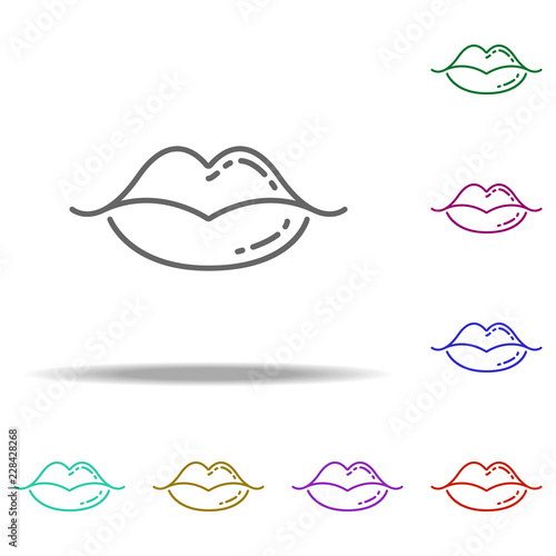 lips icon. Elements of Beauty  make up  cosmetics in multi color style icons. Simple icon for websites  web design  mobile app  info graphics
