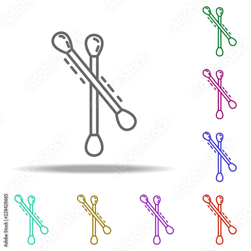 eared sticks icon. Elements of Beauty, make up, cosmetics in multi color style icons. Simple icon for websites, web design, mobile app, info graphics