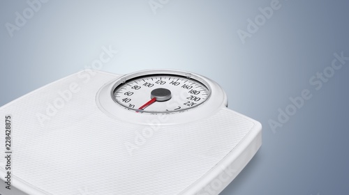 Bathroom scale isolated in white