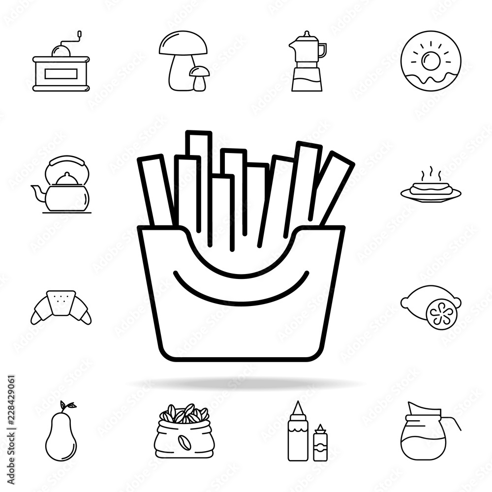 Fototapeta premium French fries icon. Food and drink icons universal set for web and mobile
