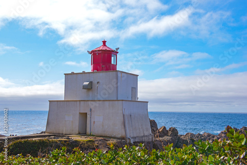 Amphitrite Point Lighthouse located in Ucluelet  Vancouver Island  BC