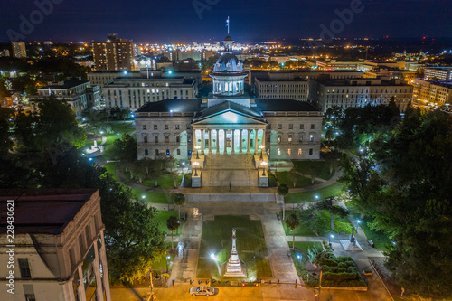 Columbia South Carolina Aerial Night Photo