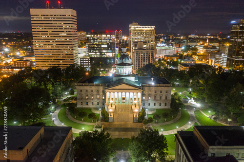 Columbia South Carolina Aerial Night Photo