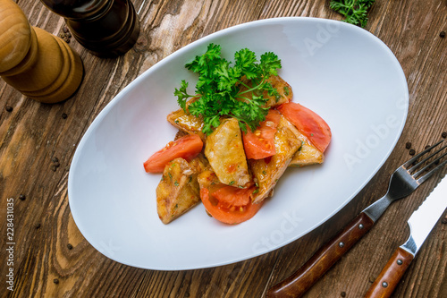 fried eggplant in sweet sour sauce