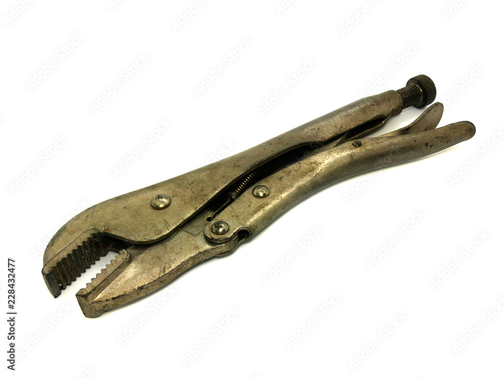 Locking Pliers isolated on white background Locking Pliers isolated on white background