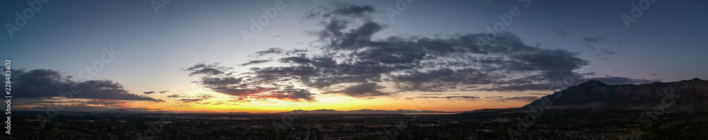 Sunset panorama over North Ogden, Utah