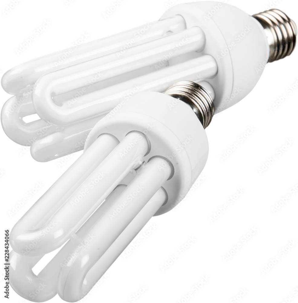 Two Energy Efficient Bulbs - Isolated Two Energy Efficient Bulbs - Isolated